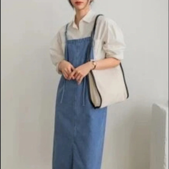 Y2K Vintage Zenobia Denim Overall Dress - Picture 1 of 16